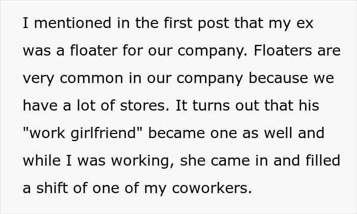 Text excerpt describing a man losing his girlfriend over a girl at work who is just being nice to him.