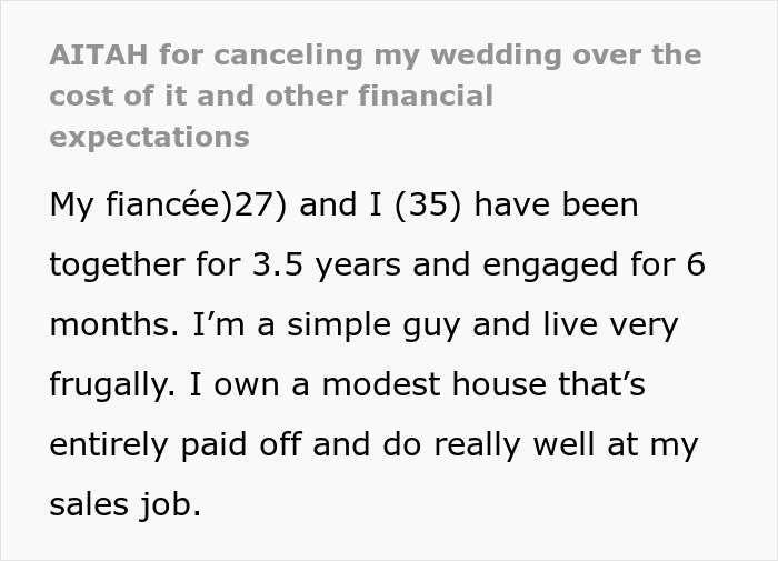 Groom ends relationship over debt and clashing values after fianc&eacute;e demands $35k for wedding expenses