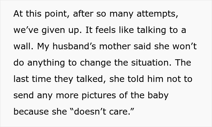 Text excerpt about MIL refusing to accept premature birth and family conflict over baby photos.