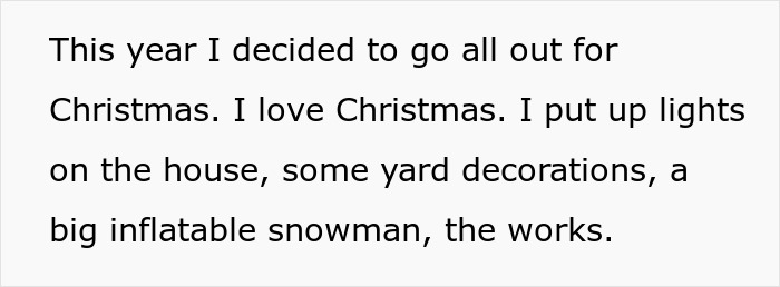 Text excerpt about woman’s Christmas decorations with HOA fines for being too festive included.