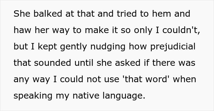 Man takes phone call in Korean at work while Black coworker reacts and involves HR in office setting.