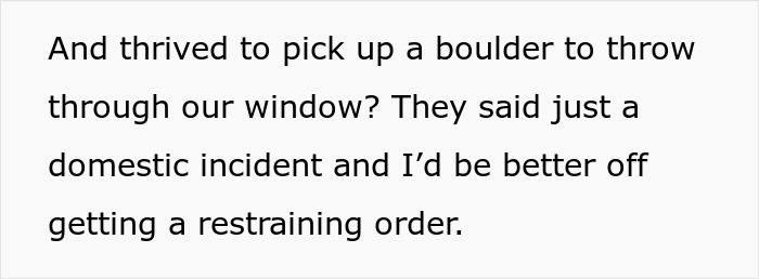 Text excerpt discussing a woman obtaining a restraining order after years of domestic incidents with her mother-in-law.