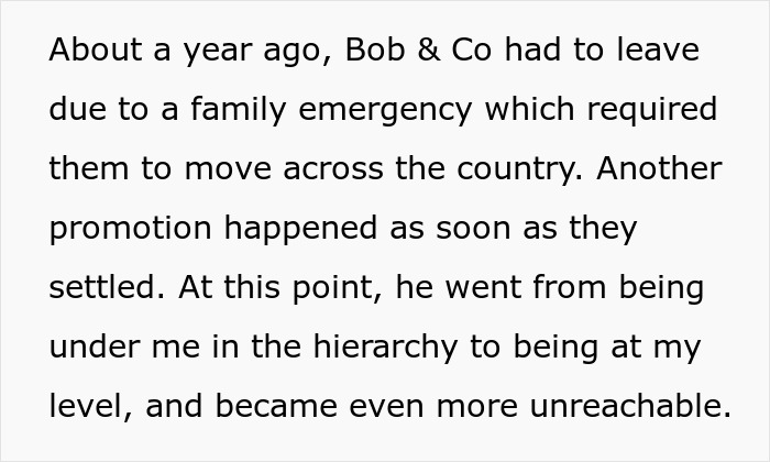 Text describing a family emergency and workplace promotion after boss asked host entire family to move across the country. Text describing a family emergency and workplace promotion after boss asked host entire family to move across the country.