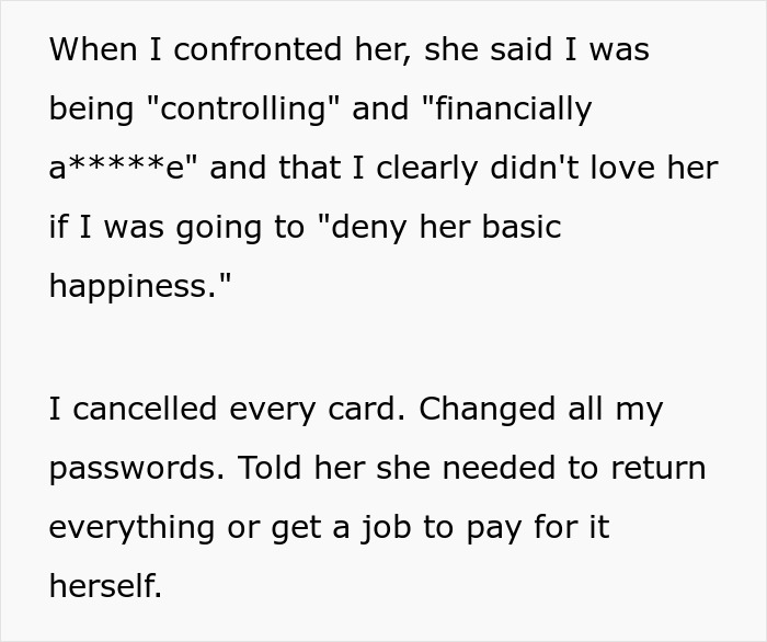 Man confronting wife for treating him like an ATM machine, canceling cards and demanding financial independence. Man confronting wife for treating him like an ATM machine, canceling cards and demanding financial independence.