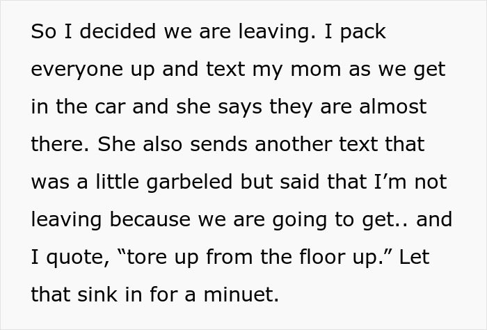 Text message describing a woman feeling like she ruined Thanksgiving after blowing up at family for leaving dinner early.
