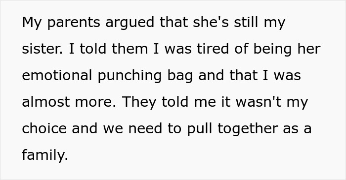 Text discussing a woman threatening her sister’s life and parents wanting to reunite them for Christmas. Text discussing a woman threatening her sister’s life and parents wanting to reunite them for Christmas.