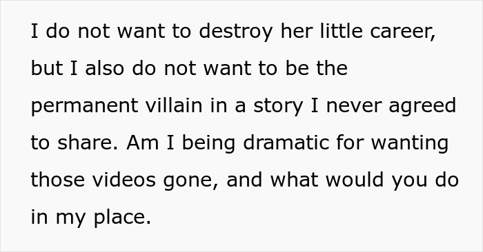 Text on a white background expressing frustration about a TikTok fame built on lies and unwanted sharing of a personal story. Text on a white background expressing frustration about a TikTok fame built on lies and unwanted sharing of a personal story.
