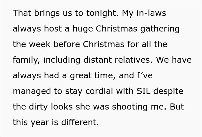 Text excerpt showing a personal story about family gatherings and tensions, related to woman hospitalized family intervention. Text excerpt showing a personal story about family gatherings and tensions, related to woman hospitalized family intervention.
