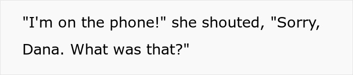 Text message showing a woman saying she's on the phone, highlighting phone dependence affecting relationships. Text message showing a woman saying she's on the phone, highlighting phone dependence affecting relationships.