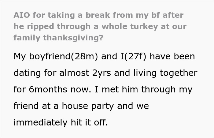 Guy can't control hunger as he rips through a turkey, girlfriend embarrassed in front of family at dinner. Guy can't control hunger as he rips through a turkey, girlfriend embarrassed in front of family at dinner.