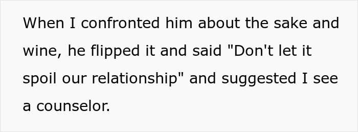 Woman upset after husband drinks souvenir wines from abroad with his friends, causing tension in their relationship. Woman upset after husband drinks souvenir wines from abroad with his friends, causing tension in their relationship.
