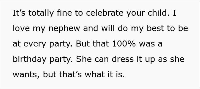 Text excerpt from a Jehovah's Witness mom defending her child's birthday celebration against criticism.