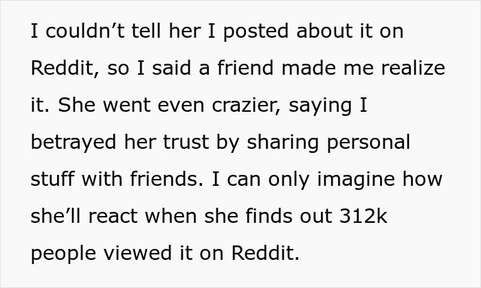 Man wonders if relationship is doomed after girlfriend pressures him to lie about his career and trust issues arise.