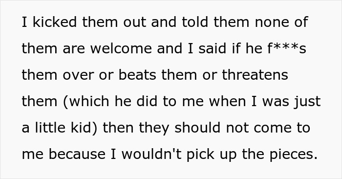 Text excerpt showing a guy kicks siblings out after they share the surprise they planned, expressing boundaries and past trauma. Text excerpt showing a guy kicks siblings out after they share the surprise they planned, expressing boundaries and past trauma.