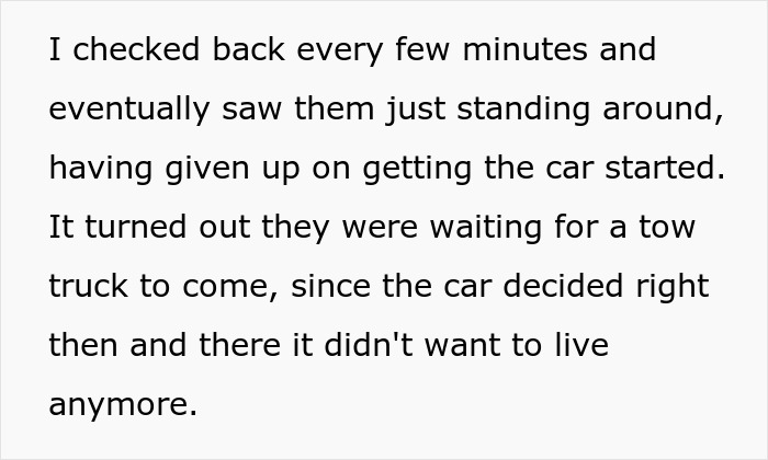Text excerpt describing a rude guy blocking a fire hydrant and driveway, with neighbor calling the cops to intervene. Text excerpt describing a rude guy blocking a fire hydrant and driveway, with neighbor calling the cops to intervene.