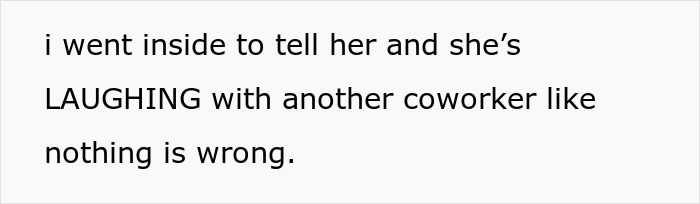 Woman feeling guilt after calling CPS about coworker&rsquo;s 9-year-old, while coworker laughs unaware of the situation.