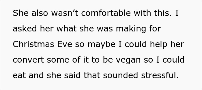 Person discussing the challenges of no vegan options Christmas Eve dinner and trying to find vegan alternatives. Person discussing the challenges of no vegan options Christmas Eve dinner and trying to find vegan alternatives.