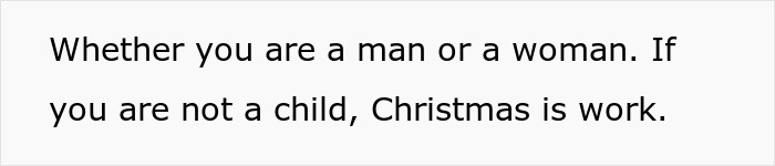 Text image with a quote about Christmas being work for adults, highlighting feminism and labor shared by moms. Text image with a quote about Christmas being work for adults, highlighting feminism and labor shared by moms.