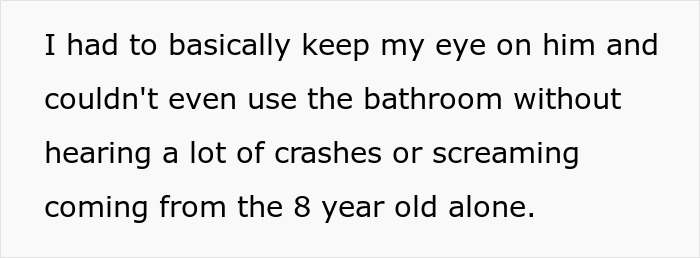Alt text: Teen refuses to babysit reckless 8-year-old due to nonstop crashes and screaming causing chaos at home