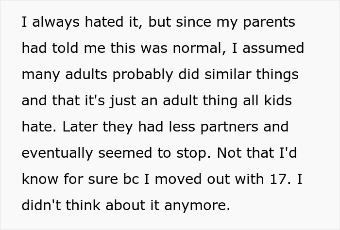 Text excerpt about trauma caused by parents favoring their polyamorous partners instead of their kid, impacting childhood. Text excerpt about trauma caused by parents favoring their polyamorous partners instead of their kid, impacting childhood.