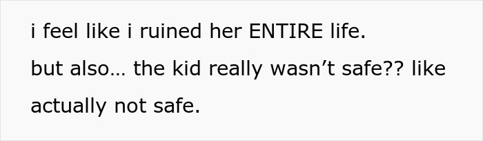 Text showing someone expressing guilt and concern over calling CPS about a coworker's 9-year-old child&rsquo;s safety.