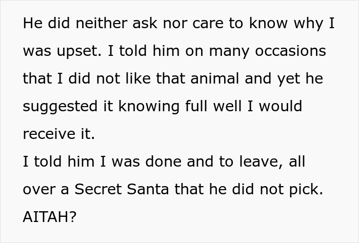 Screenshot of text post about Secret Santa and receiving a racist gift causing upset Screenshot of text post about Secret Santa and receiving a racist gift causing upset