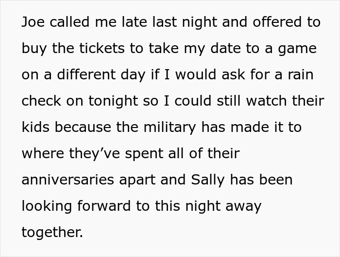 Babysit sister’s kids watching a hockey game while supporting military family during their special night together. Babysit sister’s kids watching a hockey game while supporting military family during their special night together.