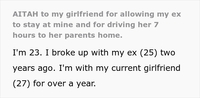 Man goes above and beyond for his ex-girlfriend, causing confusion with current partner's feelings. Man goes above and beyond for his ex-girlfriend, causing confusion with current partner's feelings.