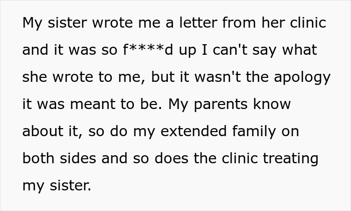 Text of a letter reveals sister’s apology failed, parents want them to reunite for Christmas after serious family conflict. Text of a letter reveals sister’s apology failed, parents want them to reunite for Christmas after serious family conflict.