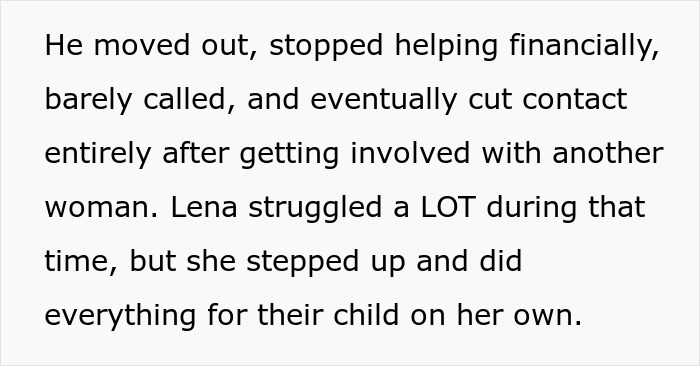 Text describing a brother who abandoned his child and stopped financial support, causing family custody drama. Text describing a brother who abandoned his child and stopped financial support, causing family custody drama.