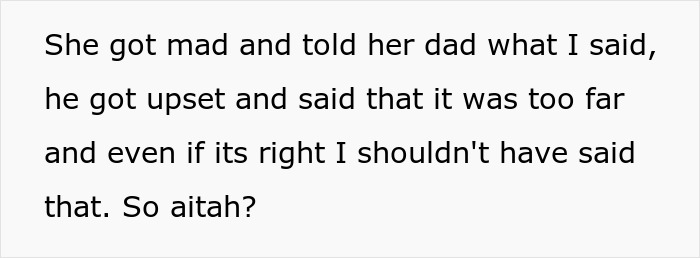 Text excerpt discussing conflict between stepmom and pregnant stepdaughter, referencing a harsh reality check situation.