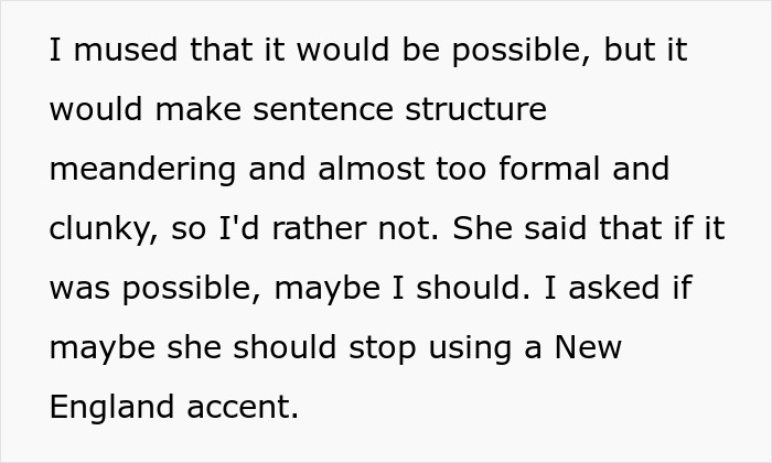 Man on phone speaking Korean in office, Black coworker looking upset, HR representative observing the situation.