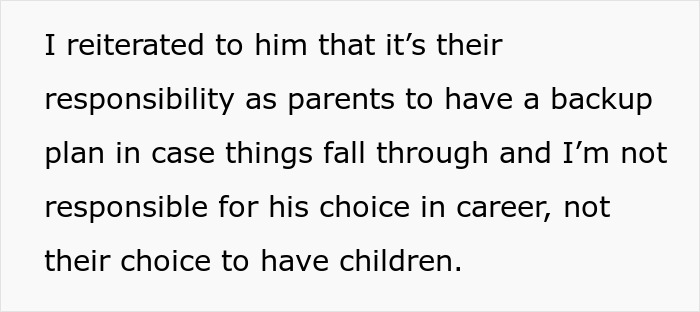 Text excerpt about responsibility and career choice, highlighting babysit sister kids hockey as a key theme.