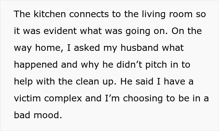 Husband backs out of deal to help clean up after Thanksgiving meal, causing tension with wife at home. Husband backs out of deal to help clean up after Thanksgiving meal, causing tension with wife at home.