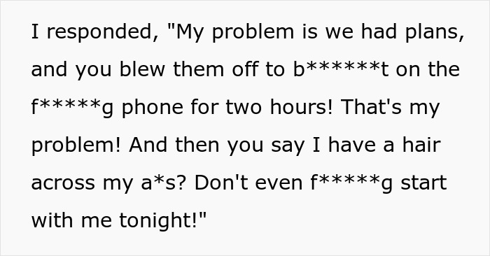 Text showing a man upset over phone dependence, expressing frustration about plans being ignored due to excessive phone use. Text showing a man upset over phone dependence, expressing frustration about plans being ignored due to excessive phone use.