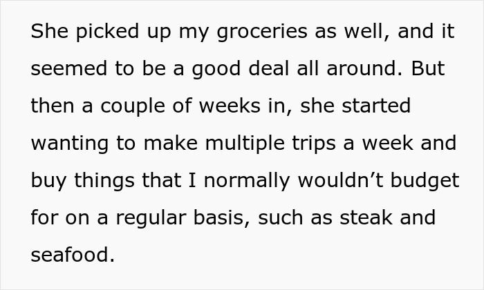 Text excerpt about mom accused of embarrassing son’s girlfriend who offered to cook meals and pick up groceries. Text excerpt about mom accused of embarrassing son’s girlfriend who offered to cook meals and pick up groceries.