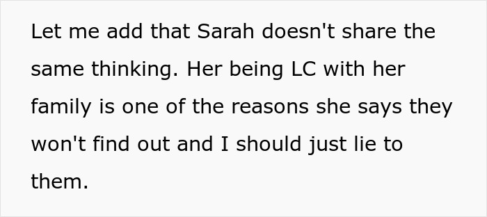 Man wonders if his relationship is doomed after his girlfriend pressures him to lie about his career in a text conversation.