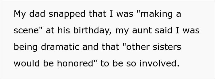 Text excerpt about woman caring for autistic brother, showing tension with entitled parents demanding even more support. Text excerpt about woman caring for autistic brother, showing tension with entitled parents demanding even more support.