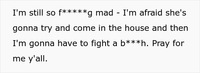 Text expressing anger and fear about MIL poisoning family dog and verbally attacking woman, fearing confrontation at home.
