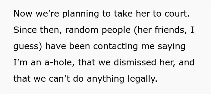 Text excerpt about planning to take a makeup artist to court after she pretended to be sick on a woman's wedding day.