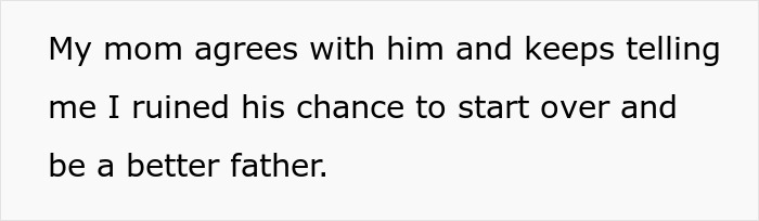 Text excerpt showing family conflict about father abandoning kid during custody court drama. Text excerpt showing family conflict about father abandoning kid during custody court drama.