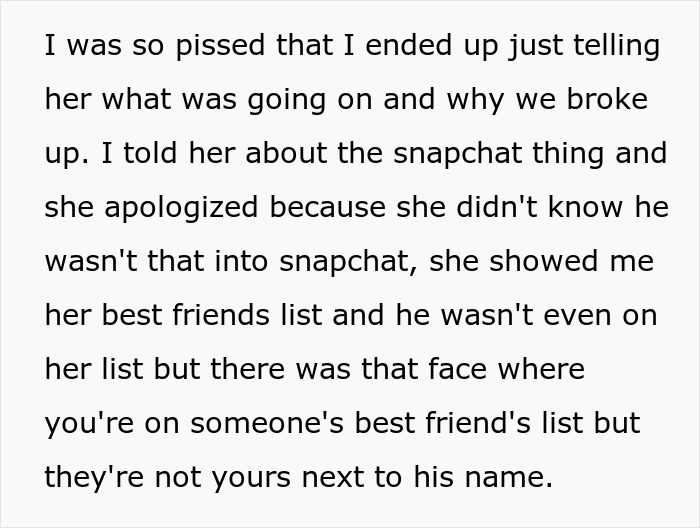 Text showing a man sharing how he lost his girlfriend over a girl at work he has a crush on who is just being nice to him.