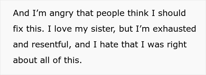 Alt text: frustrated childfree woman refuses to take responsibility for sister's new baby, expressing exhaustion and resentment