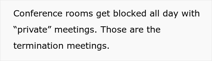 Office conference room sign showing blocked schedule for private meetings, indicating subtle red flags of job insecurity. Office conference room sign showing blocked schedule for private meetings, indicating subtle red flags of job insecurity.