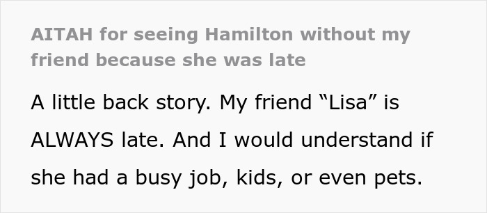 Lady’s unpunctual friend painting her nails casually before event, causing frustration when showing up late or not at all.