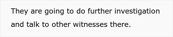 Mentally Unstable Woman text: They will do further investigation and talk to other witnesses on a white background.