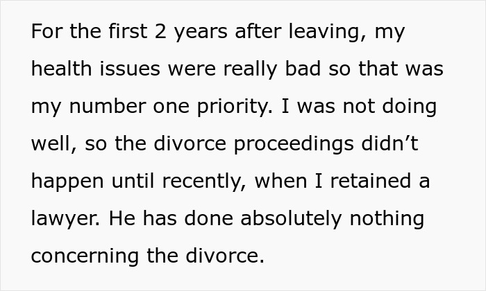Text excerpt about a woman’s regret and reality check after divorce highlighting divorce proceedings and health issues. Text excerpt about a woman’s regret and reality check after divorce highlighting divorce proceedings and health issues.