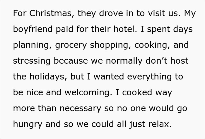 Text excerpt describing a woman bending over backwards for her boyfriendâs son and his girlfriend, feeling disgusted by their treatment. Text excerpt describing a woman bending over backwards for her boyfriendâs son and his girlfriend, feeling disgusted by their treatment.