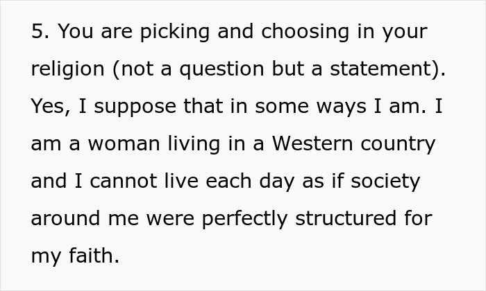 Text excerpt discussing challenges faced by a Muslim woman balancing faith and societal expectations in a Western country. Text excerpt discussing challenges faced by a Muslim woman balancing faith and societal expectations in a Western country.