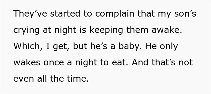 Text excerpt about a woman trying to help her brother and his wife, facing entitled behavior complaints about her baby.
